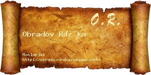 Obradov Réka névjegykártya